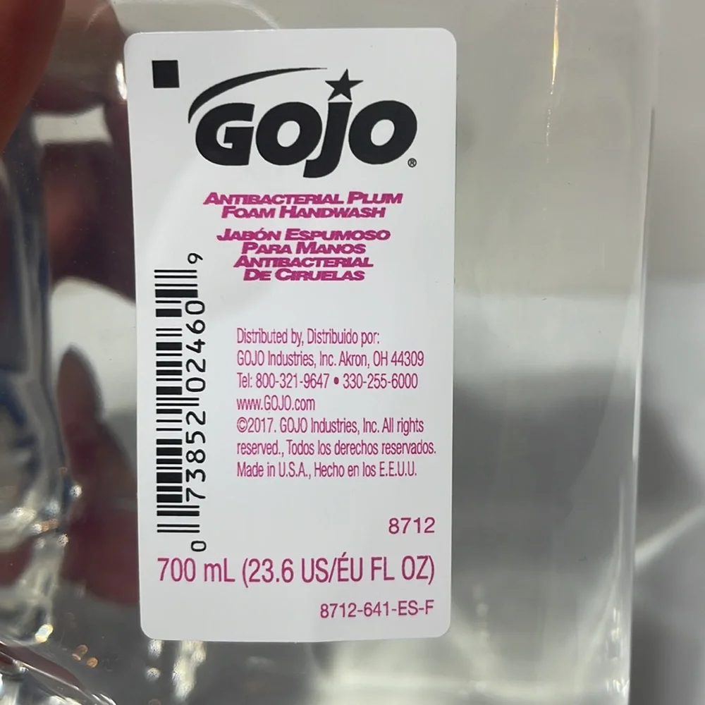 Gojo Antibacterial PLUM Foam Soap refiller.. new sealed 750 mL